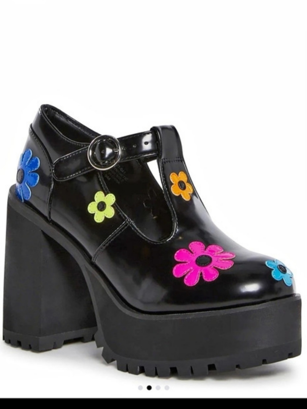 Doll's Kill Flower Power Platform Mary Janes Floral Platform Mary Janes